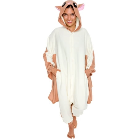 Spooktacular Creations Unisex Adult Pajama Plush Onesie One Piece Flying Squirrel Animal Costume